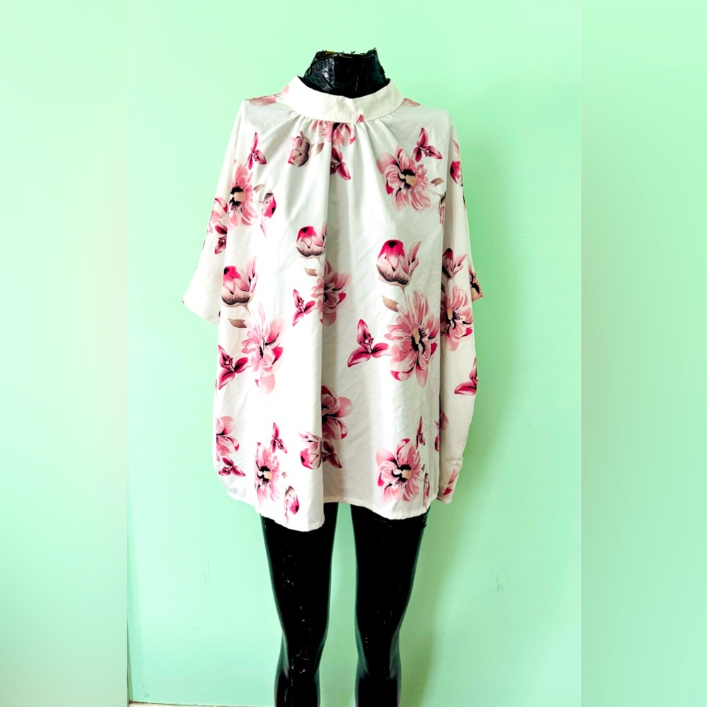 SHEIN Floral Batwing Blouse 1XL